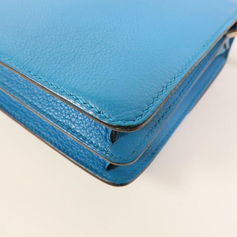 HERMES Evercolor皮革Roulis Mini肩背袋Bleu Zanzibar-13