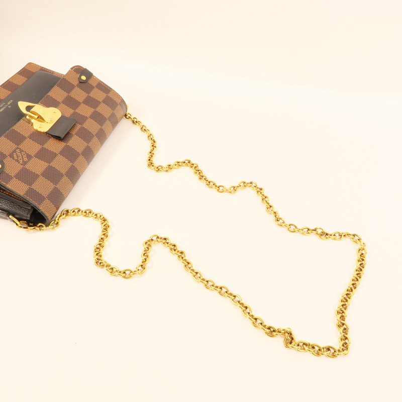 LOUIS VUITTON Damier Vavin PM金扣鏈帶肩背袋-4