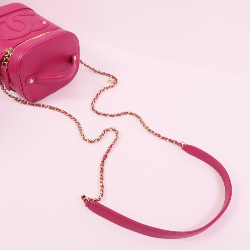 CHANEL 羊皮皮革Vanity Case手挽肩背兩用袋-5