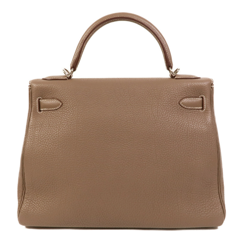 HERMES Togo皮革Kelly 32手挽肩背兩用袋Etoupe-1