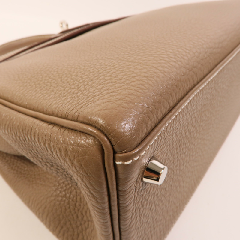 HERMES Togo皮革Kelly 32手挽肩背兩用袋Etoupe-12