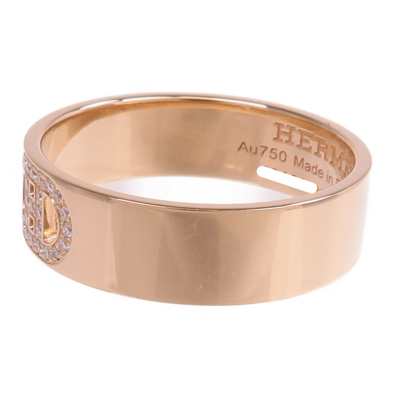 HERMES 18K玫瑰金H d'ancre Ring鑽石戒指-2