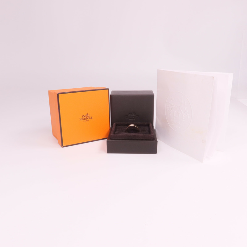 HERMES 18K玫瑰金H d'ancre Ring鑽石戒指-5