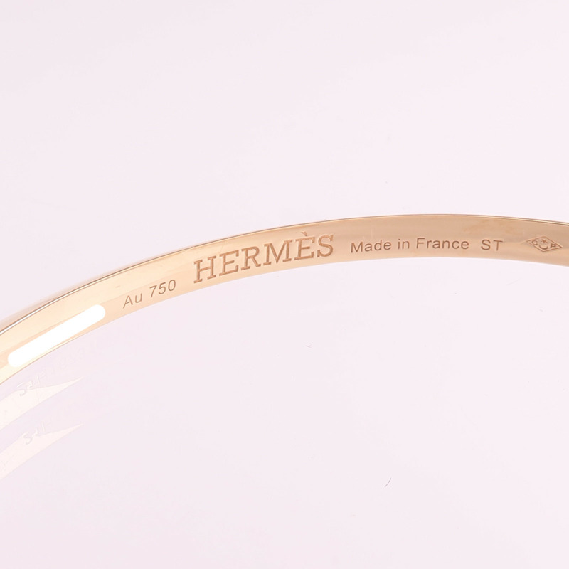 HERMES 18K玫瑰金Clou De Forge手鐲-4
