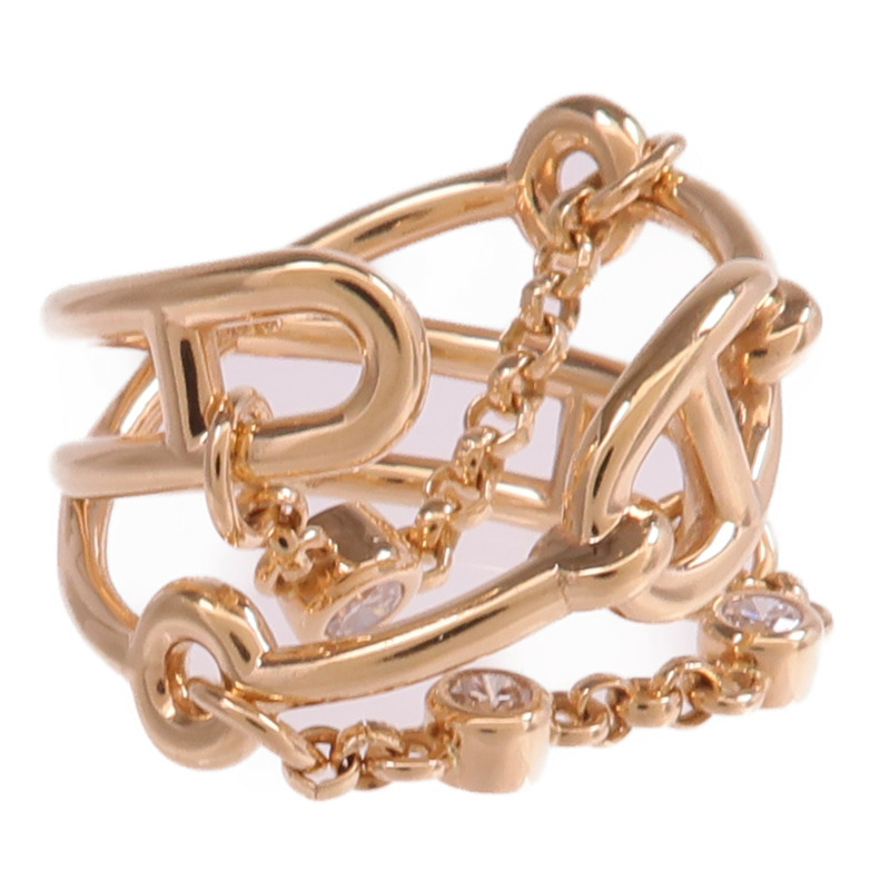 HERMES 18K玫瑰金Bague Chaine D'ancre Chaos鑽石戒指-3