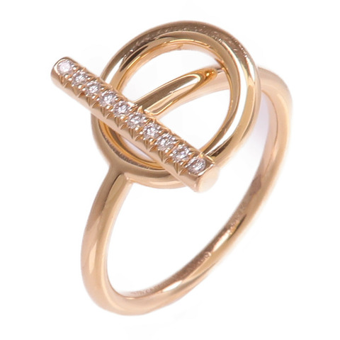 HERMES 18K玫瑰金Echappee Ring鑽石戒指