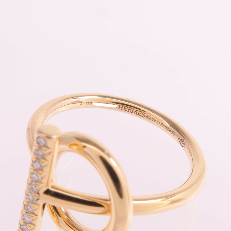 HERMES 18K玫瑰金Echappee Ring鑽石戒指-4