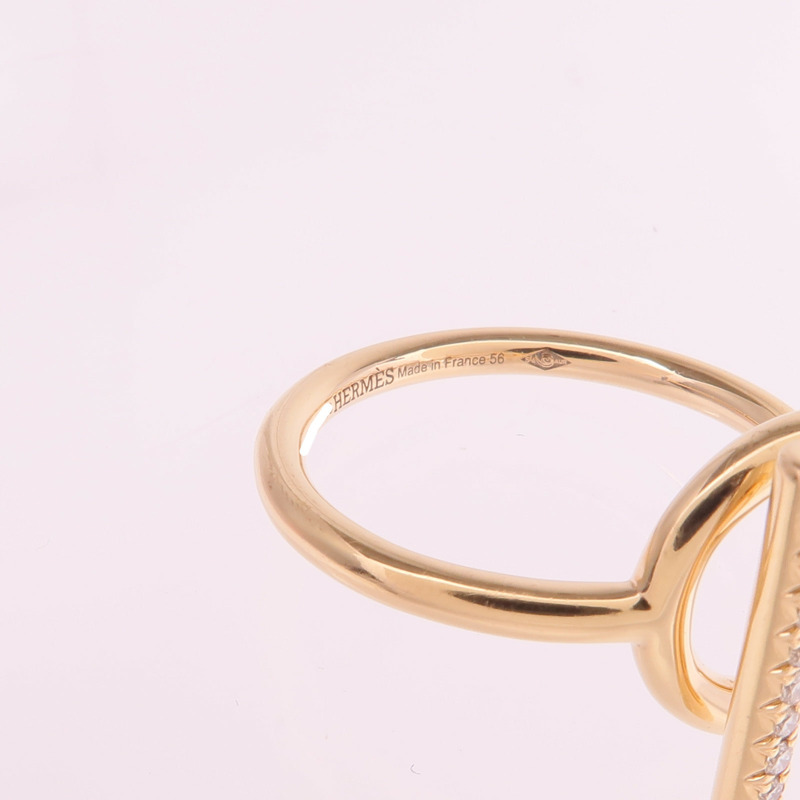 HERMES 18K玫瑰金Echappee Ring鑽石戒指-5