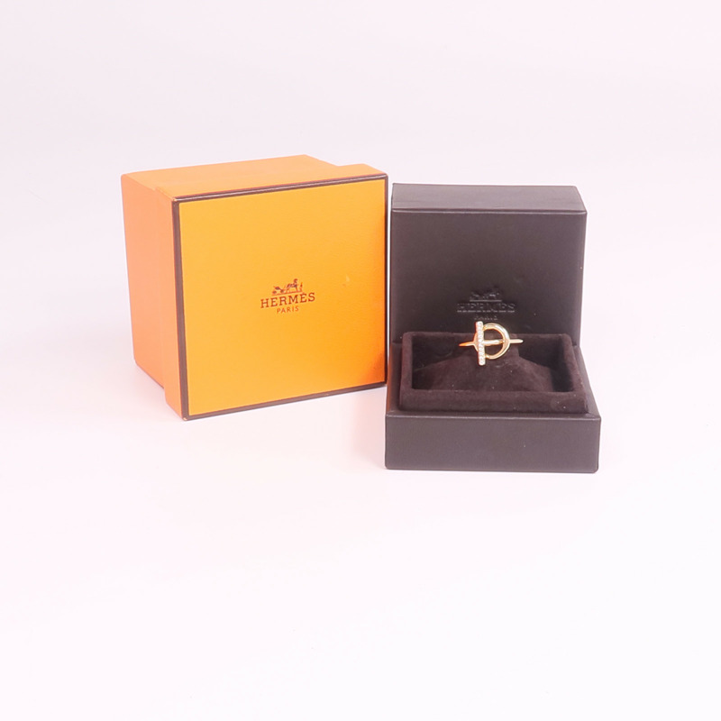 HERMES 18K玫瑰金Echappee Ring鑽石戒指-8