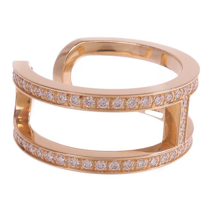 HERMES 18K玫瑰金Ever Chaine D'ancre Ring鑽石戒指-3