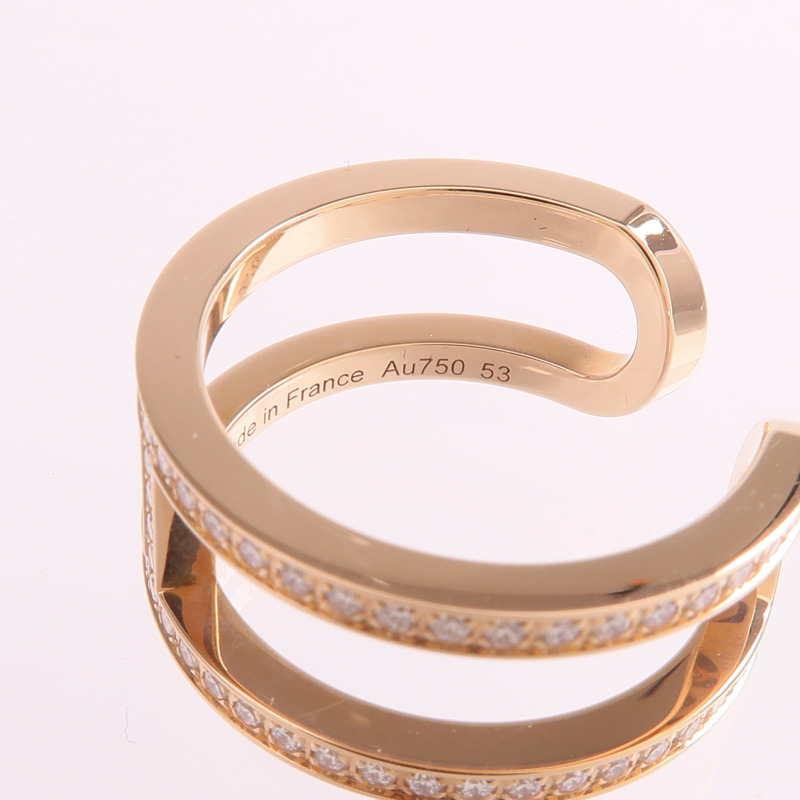 HERMES 18K玫瑰金Ever Chaine D'ancre Ring鑽石戒指-6