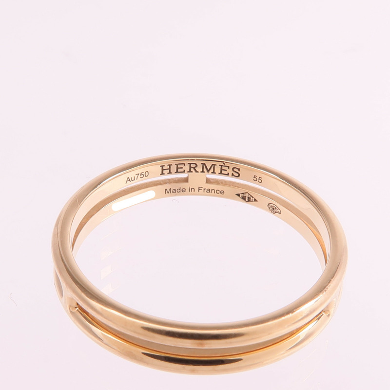 HERMES 18K玫瑰金Alliance Ring戒指-4