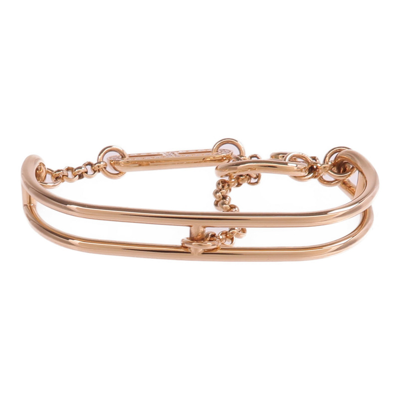 HERMES 18K玫瑰金Chaine D'ancre Chaos Double Ring鑽石戒指-2