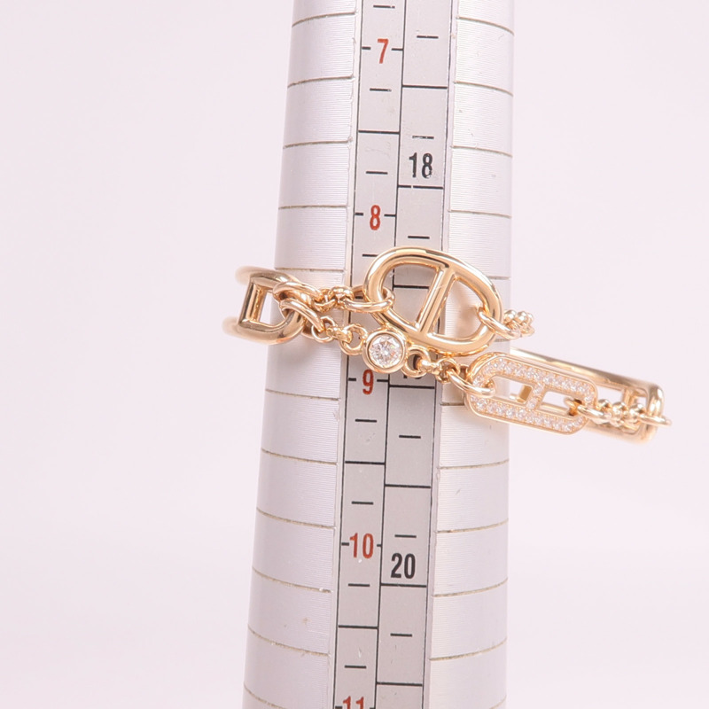 HERMES 18K玫瑰金Chaine D'ancre Chaos Double Ring鑽石戒指-5