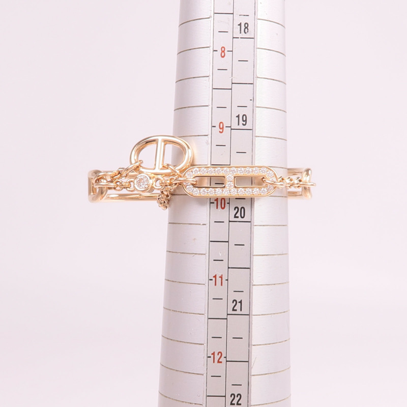 HERMES 18K玫瑰金Chaine D'ancre Chaos Double Ring鑽石戒指-6