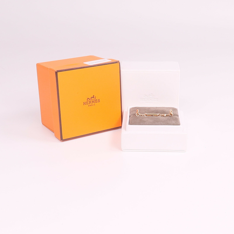 HERMES 18K玫瑰金Chaine D'ancre Chaos Double Ring鑽石戒指-8