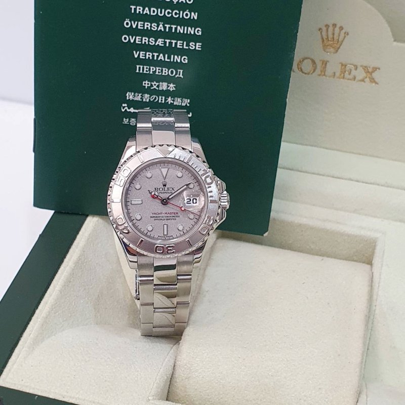 【大眾名錶】ROLEX 勞力士169622 Yacht-Master 女錶小遊艇 小巧氣質 鉑金面盤/錶圈 錶徑29mm 自動上鍊 大眾名錶G254-1