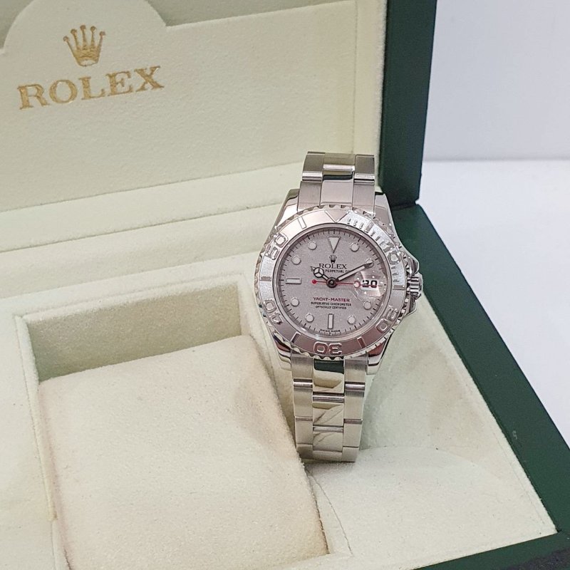 【大眾名錶】ROLEX 勞力士169622 Yacht-Master 女錶小遊艇 小巧氣質 鉑金面盤/錶圈 錶徑29mm 自動上鍊 大眾名錶G254-3