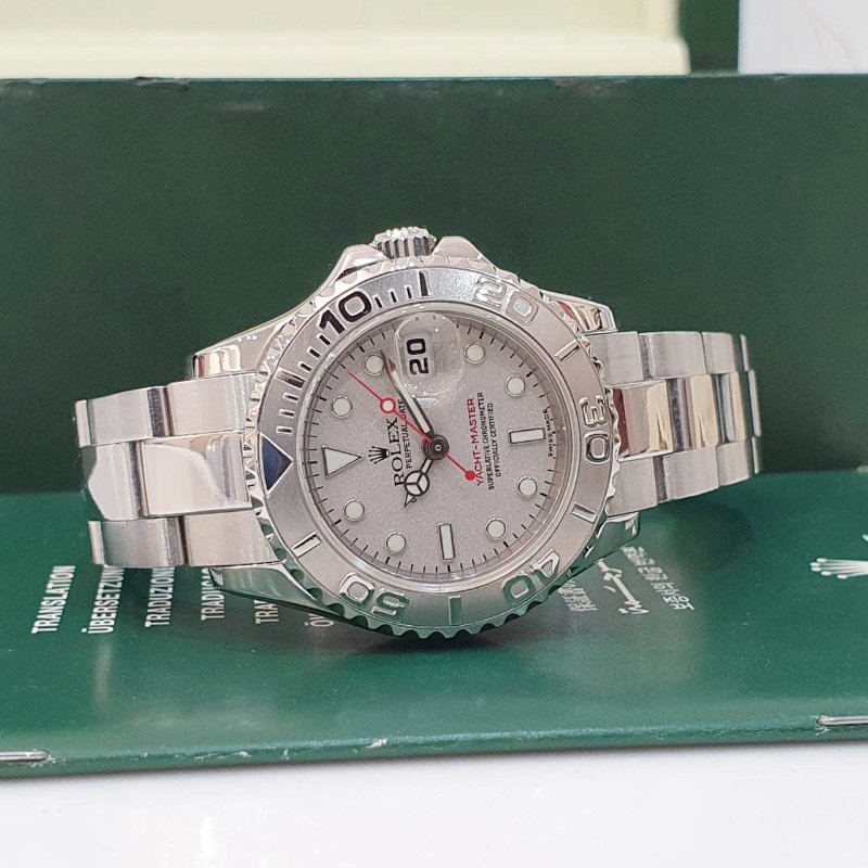 【大眾名錶】ROLEX 勞力士169622 Yacht-Master 女錶小遊艇 小巧氣質 鉑金面盤/錶圈 錶徑29mm 自動上鍊 大眾名錶G254-4