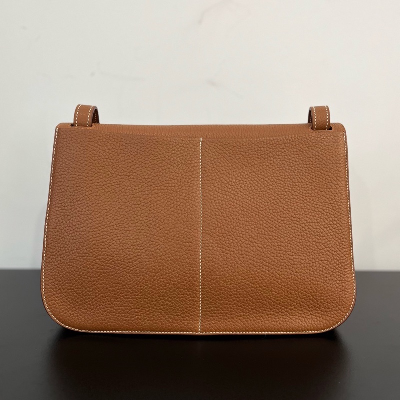 Hermès 愛馬仕halzan哈喇子31金棕銀扣tc皮C刻 未附件-1