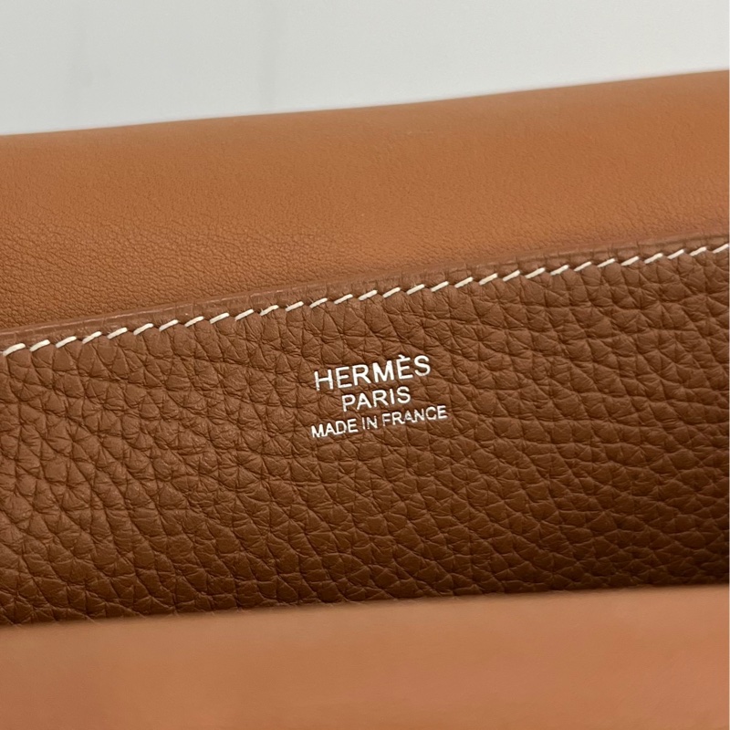 Hermès 愛馬仕halzan哈喇子31金棕銀扣tc皮C刻 未附件-9