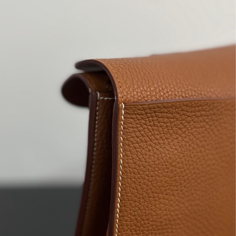 Hermès 愛馬仕halzan哈喇子31金棕銀扣tc皮C刻 未附件-11