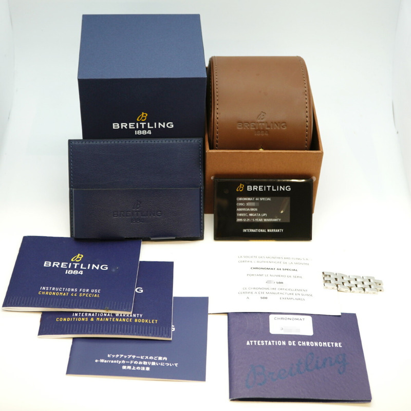 百年靈 Chronomat 44 JSP 日本限量版（500 枚）AB01153A AB0115 黑色錶盤男士腕錶-9