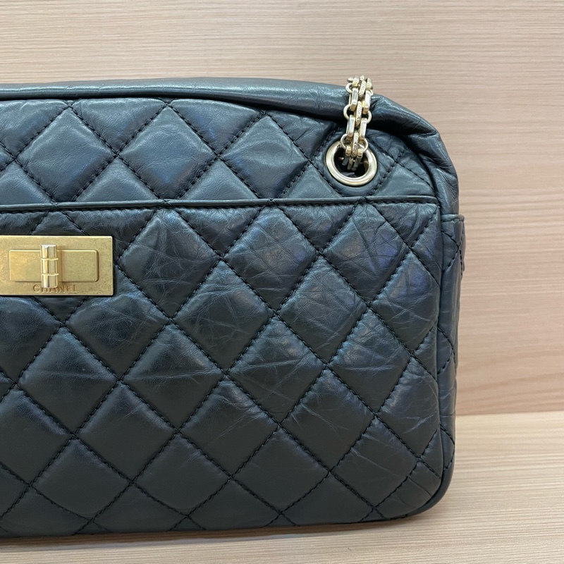 NO:D34 Chanel 香奈兒 黑色2.55相机包鏈條包 大號 2009年 12開 尺寸底長28*高17*寬9 有卡 無塵袋無盒子-6