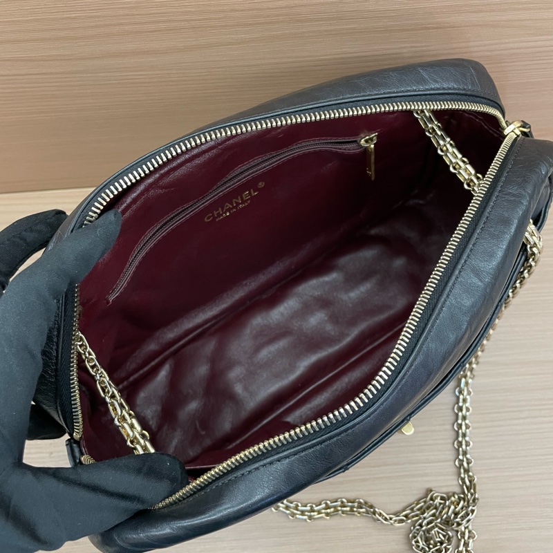 NO:D34 Chanel 香奈兒 黑色2.55相机包鏈條包 大號 2009年 12開 尺寸底長28*高17*寬9 有卡 無塵袋無盒子-10