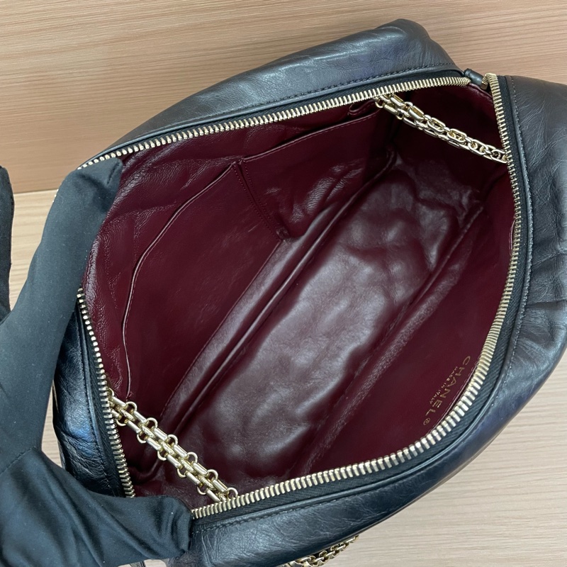 NO:D34 Chanel 香奈兒 黑色2.55相机包鏈條包 大號 2009年 12開 尺寸底長28*高17*寬9 有卡 無塵袋無盒子-11