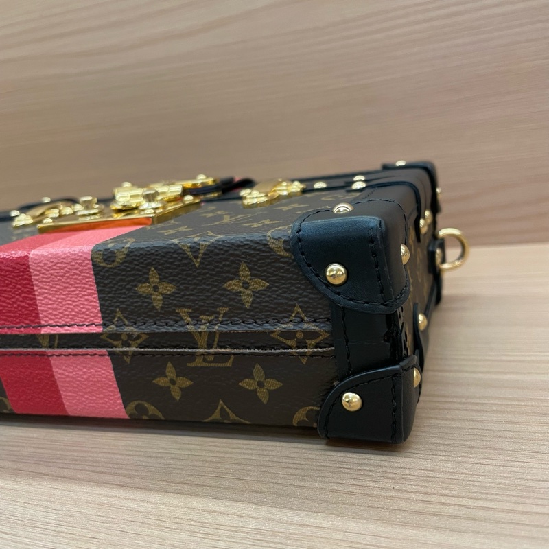 NO:C94 Louis Vuitton Petite 黑色老花硬盒子包 芯片款 尺寸底長20*高13*寬5.5 無附件-7
