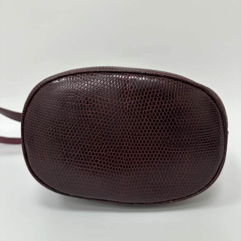 【赫蒂國際精品】Gucci 古馳 酒紅色壓紋皮革水桶包 vintage-5