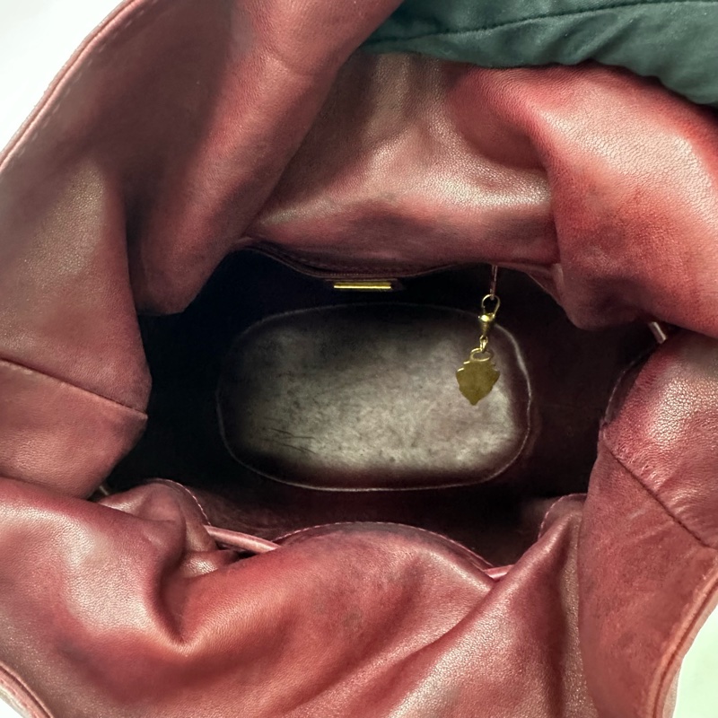 【赫蒂國際精品】Gucci 古馳 酒紅色壓紋皮革水桶包 vintage-8