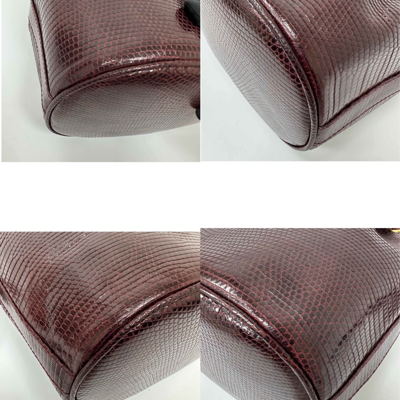 【赫蒂國際精品】Gucci 古馳 酒紅色壓紋皮革水桶包 vintage-12