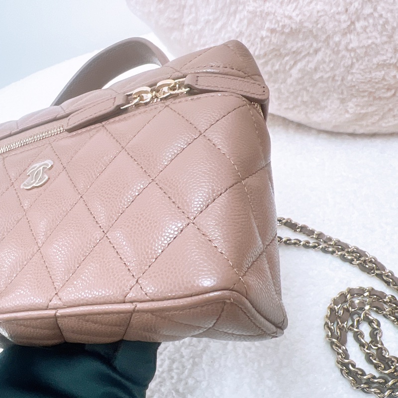 Chanel lp 摩卡棕色手柄盒子包-2