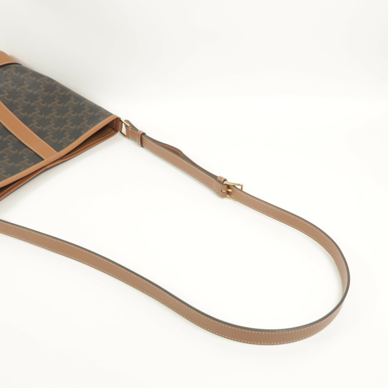 CELINE 塗層帆布/牛皮皮革Triomphe Small Bucket肩背袋-7
