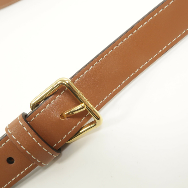 CELINE 塗層帆布/牛皮皮革Triomphe Small Bucket肩背袋-15