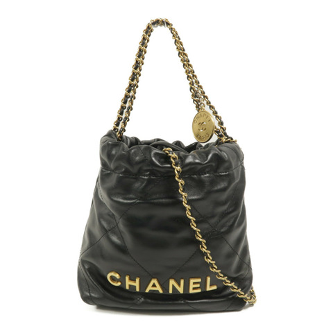 CHANEL 牛皮皮革22 Mini鏈帶肩背袋