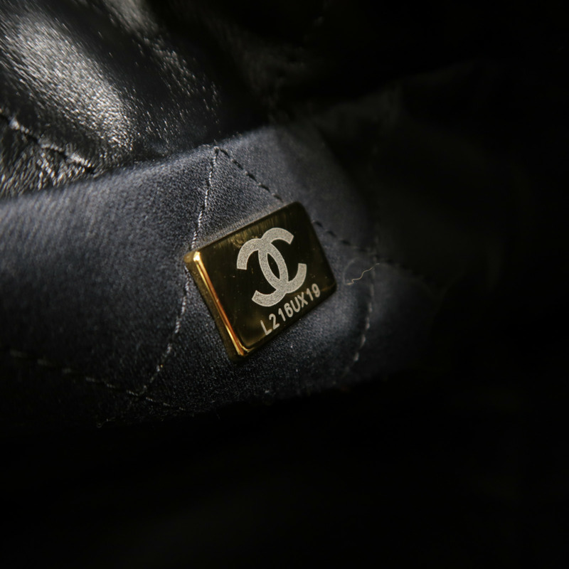 CHANEL 牛皮皮革22 Mini鏈帶肩背袋-6