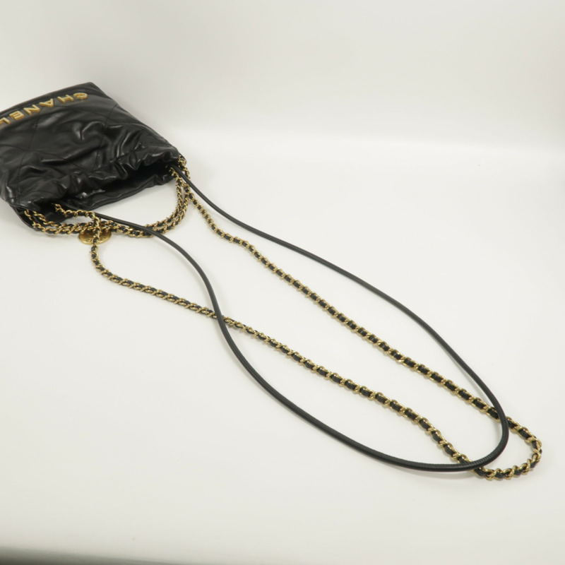 CHANEL 牛皮皮革22 Mini鏈帶肩背袋-7