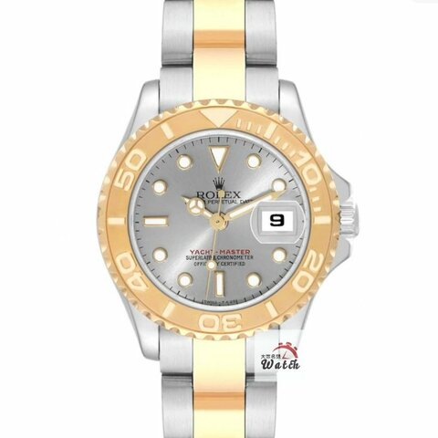 【大眾名錶】ROLEX 勞力士69623 Yacht-Master 遊艇名仕 半金小遊艇 灰色面盤 錶徑35mm 自動上鍊 大眾名錶B1279