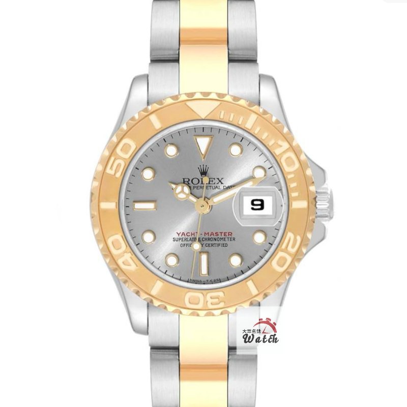 【大眾名錶】ROLEX 勞力士69623 Yacht-Master 遊艇名仕 半金小遊艇 灰色面盤 錶徑29mm 自動上鍊 大眾名錶B1279-0