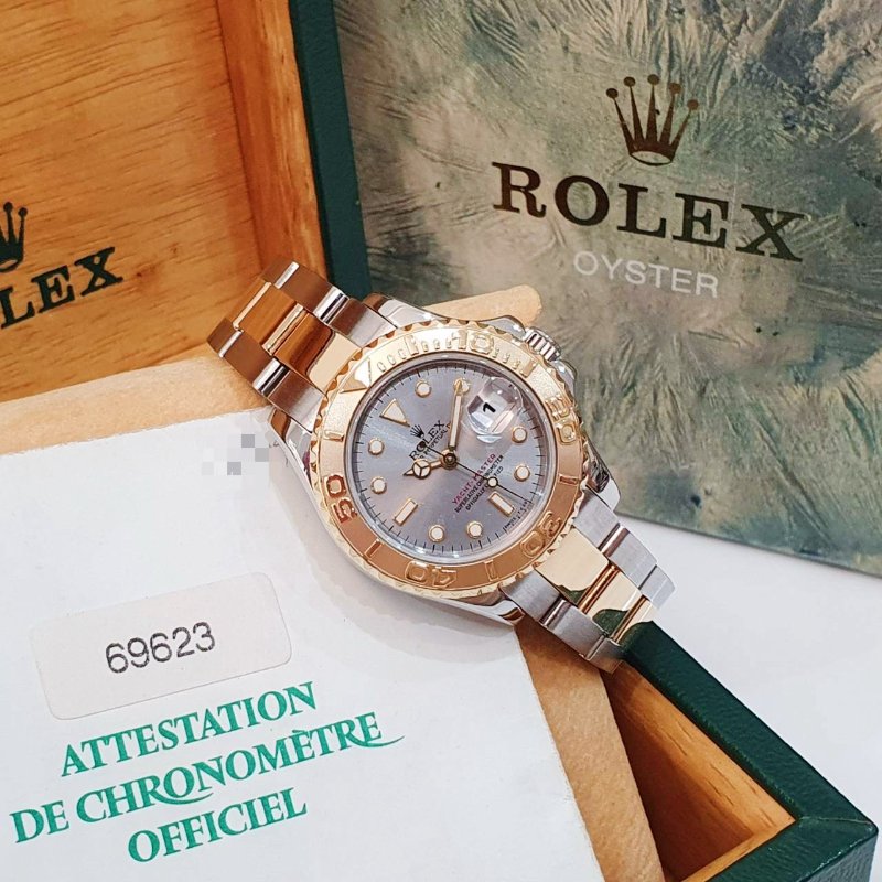 【大眾名錶】ROLEX 勞力士69623 Yacht-Master 遊艇名仕 半金小遊艇 灰色面盤 錶徑29mm 自動上鍊 大眾名錶B1279-2