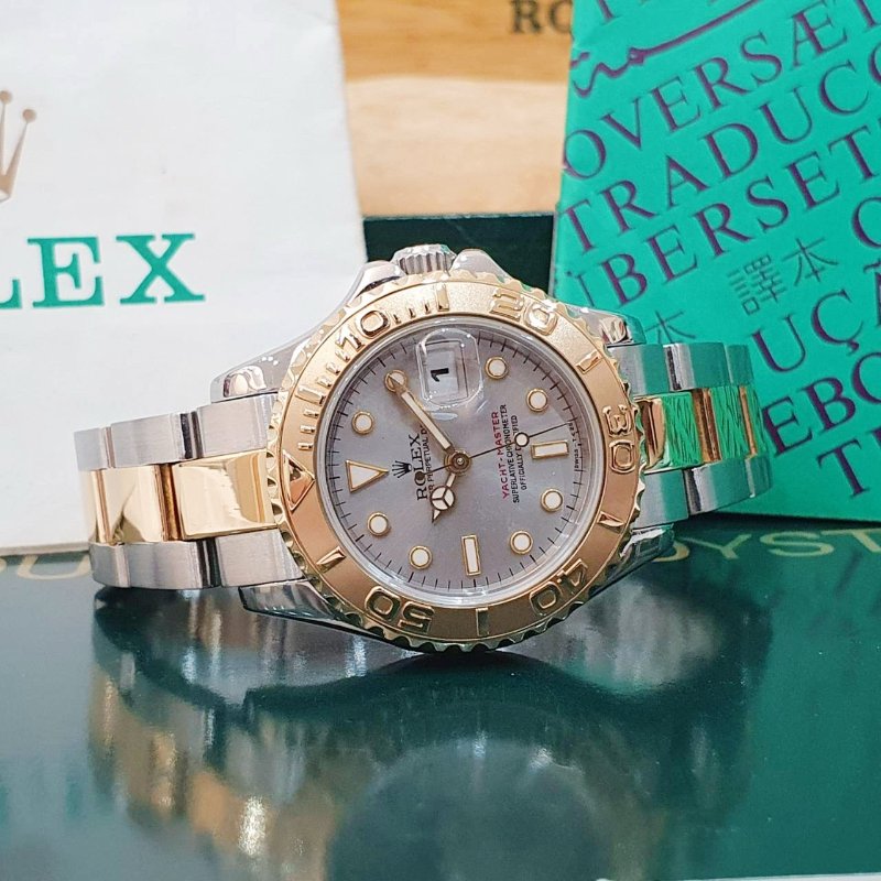 【大眾名錶】ROLEX 勞力士69623 Yacht-Master 遊艇名仕 半金小遊艇 灰色面盤 錶徑29mm 自動上鍊 大眾名錶B1279-4