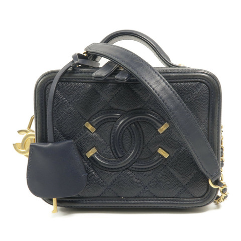 CHANEL 牛皮皮革Vanty Case Small鏈帶肩背袋