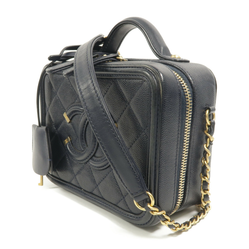 CHANEL 牛皮皮革Vanty Case Small鏈帶肩背袋-2