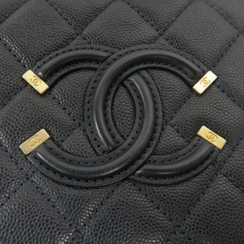 CHANEL 牛皮皮革Vanty Case Small鏈帶肩背袋-8