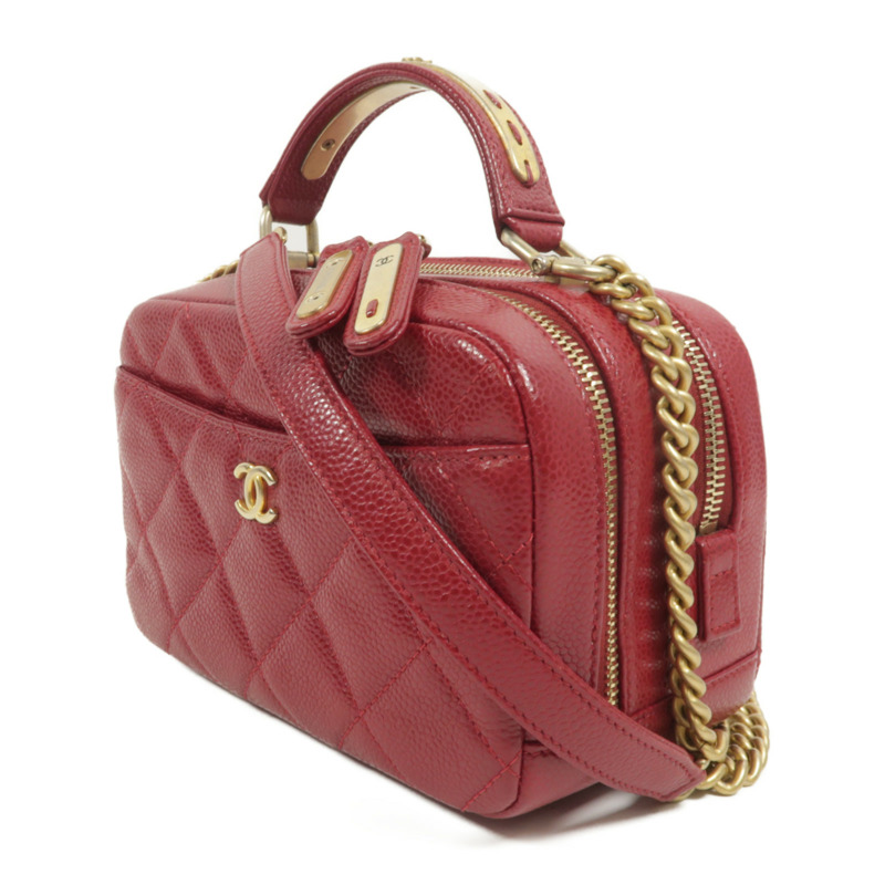 CHANEL 牛皮皮革Top Handle Camera Bag鏈帶肩背袋-2