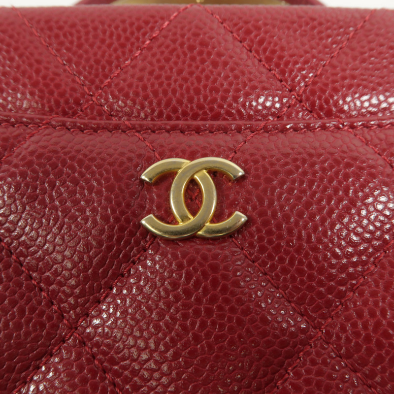 CHANEL 牛皮皮革Top Handle Camera Bag鏈帶肩背袋-9
