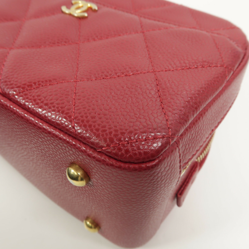 CHANEL 牛皮皮革Top Handle Camera Bag鏈帶肩背袋-12